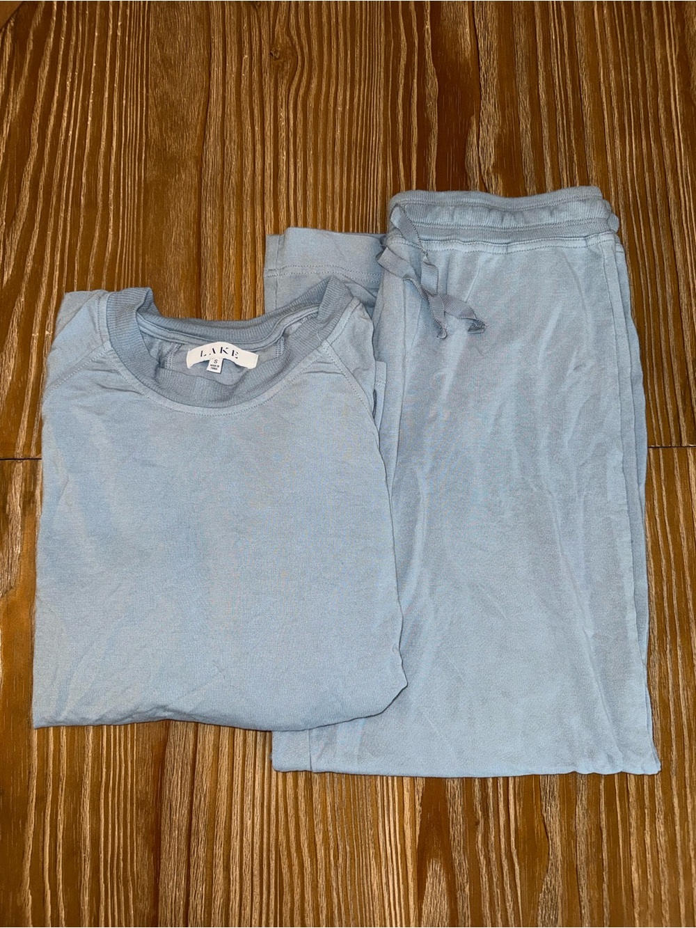 NEW Lake Blue Pajama Set - Soft Long Sleeve Top & Drawstring Pants